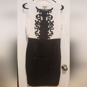 H&M Sz 8 Black and White BodyCon   dress